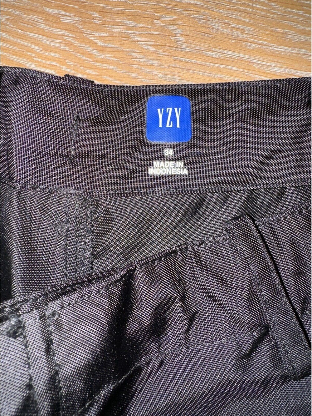 Yeezy Yzy Gap Balenciaga Mens Cordura Cargo Pants Black Nylon Barrel Leg Size 34 - Picture 2 of 4